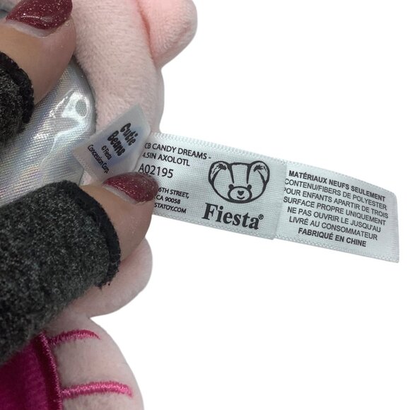 Fiesta Cutie Beans Candy Dreams Axolotl Plush Zip Coin Purse Backpack Clip - Picture 5 of 6